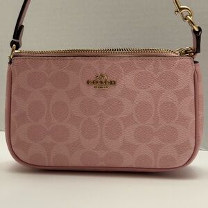 Coach Nolita 19 in Powder Pink Signature coated canvas with Gold Hardware.